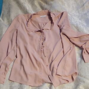 Ricki's Soft Pink Button-Up Blouse